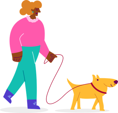 Individual Walking Dog